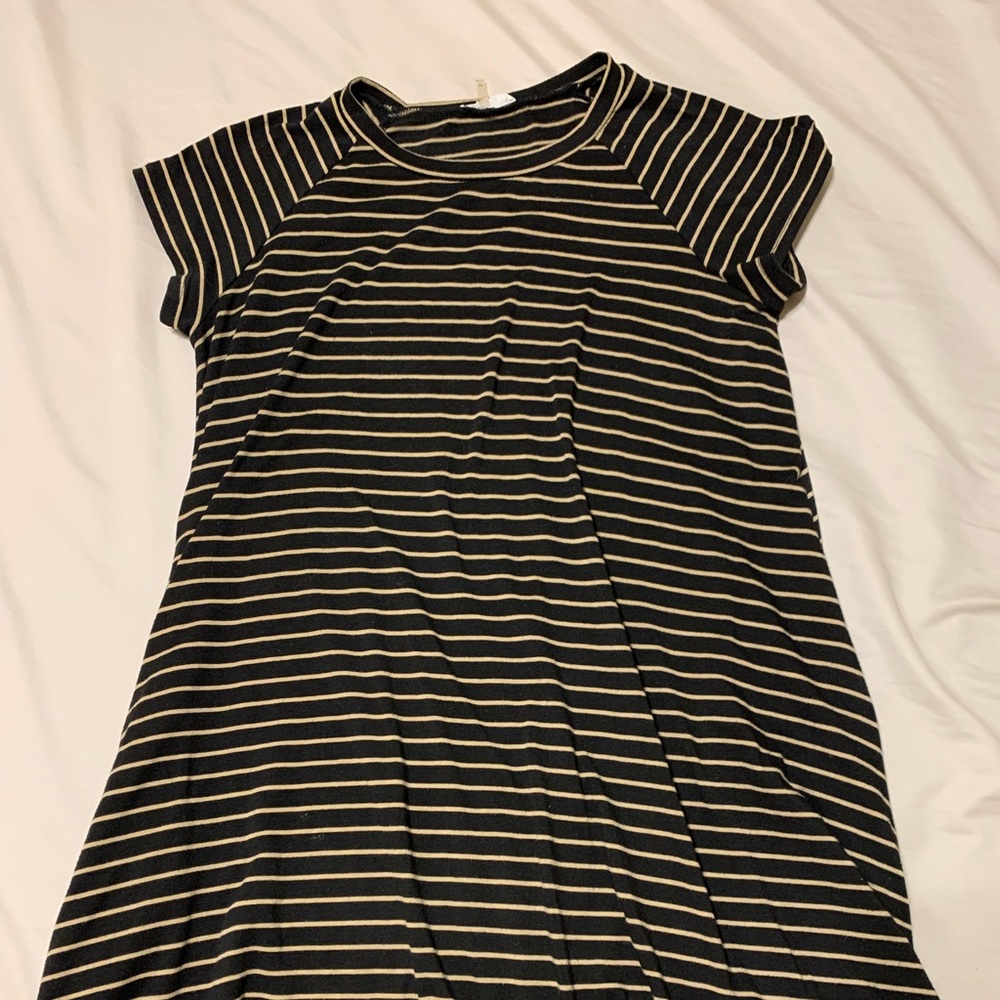 Babydoll dress, black cream gold, with pockets